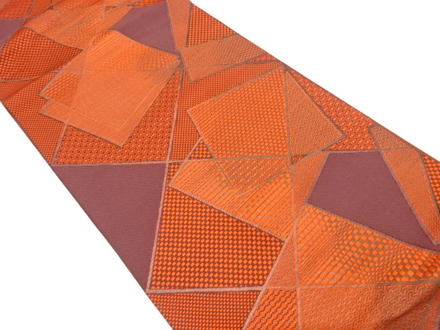 本場筑前博多　色紙模様織り出し　名古屋帯